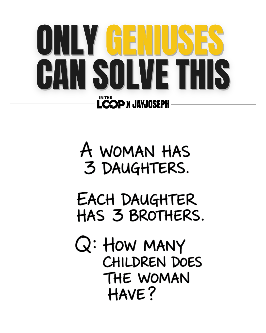 ONLY GENIUSES CAN SOLVE THIS